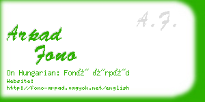 arpad fono business card